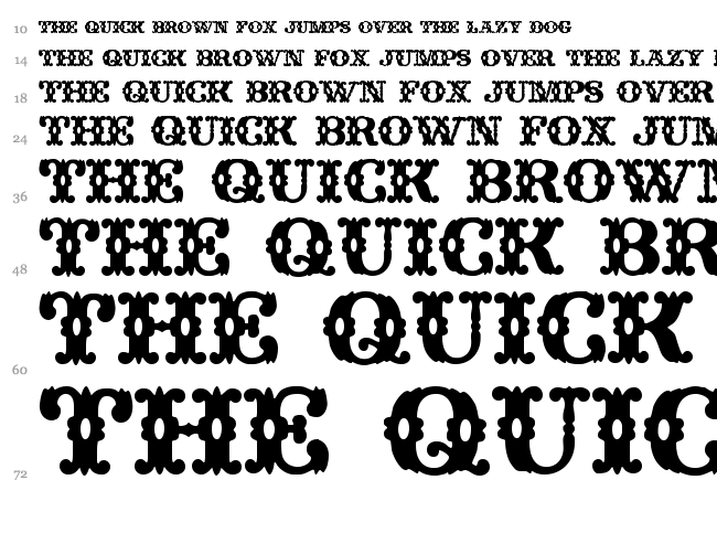 Wild West font waterfall